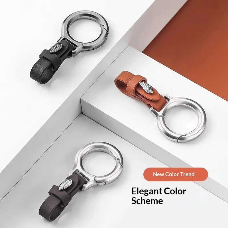 Durable Zinc Alloy Universal Aesthetic Keychain with Leather Strap