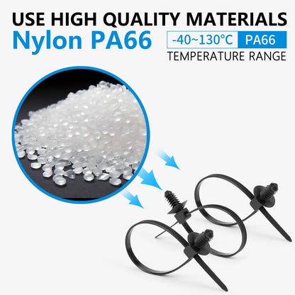 160Pcs Nylon Universal Cable Tie Buckle Zip Tie Clips