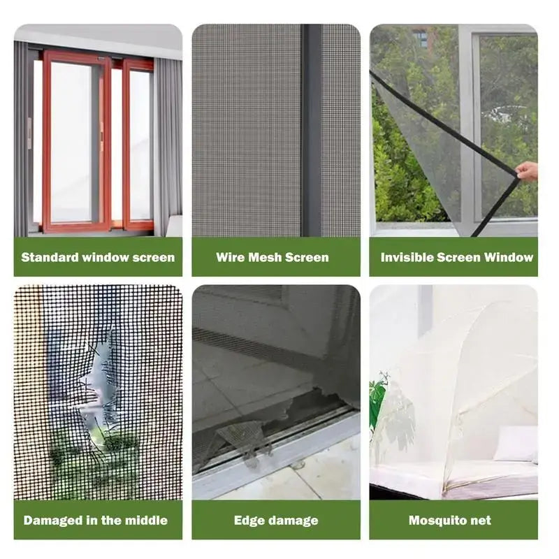 Window Screen Repair Tape, Adhesive Gray Screen Repair Strip