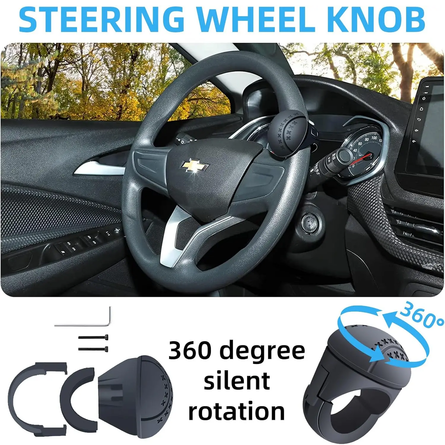 New Heavy Duty Steering Wheel Spinner Soft Silicone Metal Bearings Car Power Handle