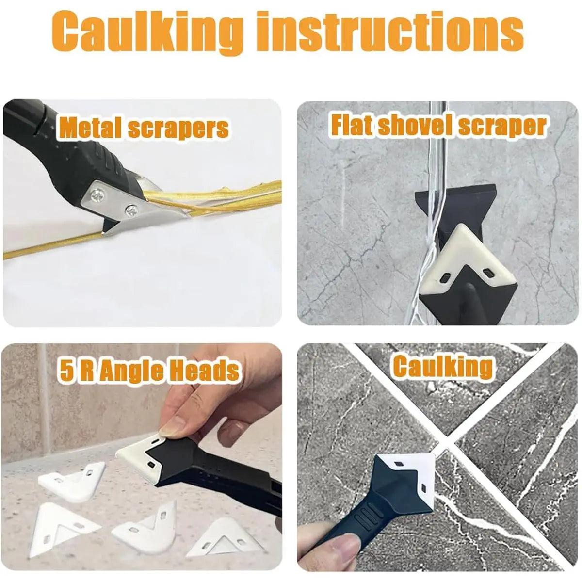 Silicone Caulking Tools - 3 in 1 Sealant Finishing Tool Grout Remove Scraper