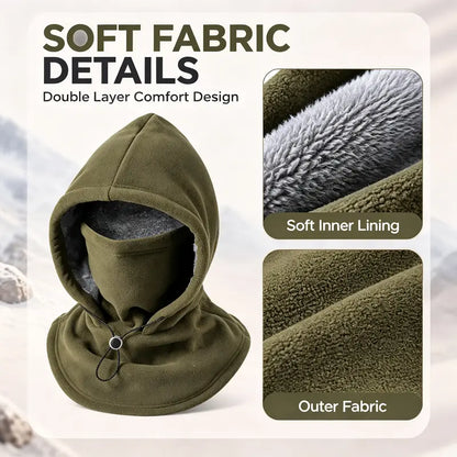 Unisex Cold Weather Fleece Balaclava Hat - Thick Fleece Linings