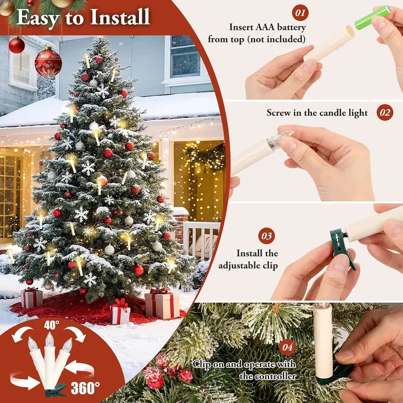 10PCS LED Flameless Taper Candles Flickering with Remote Timer
