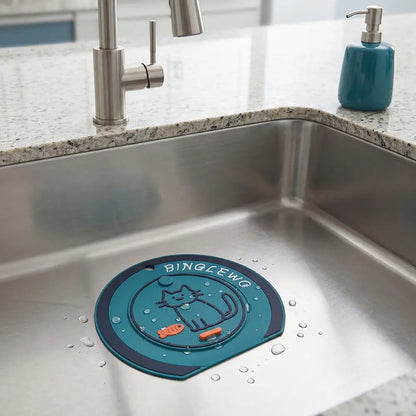 Cute Cartoon Cat Round Drain Cover for Home Kitchens and Bathrooms