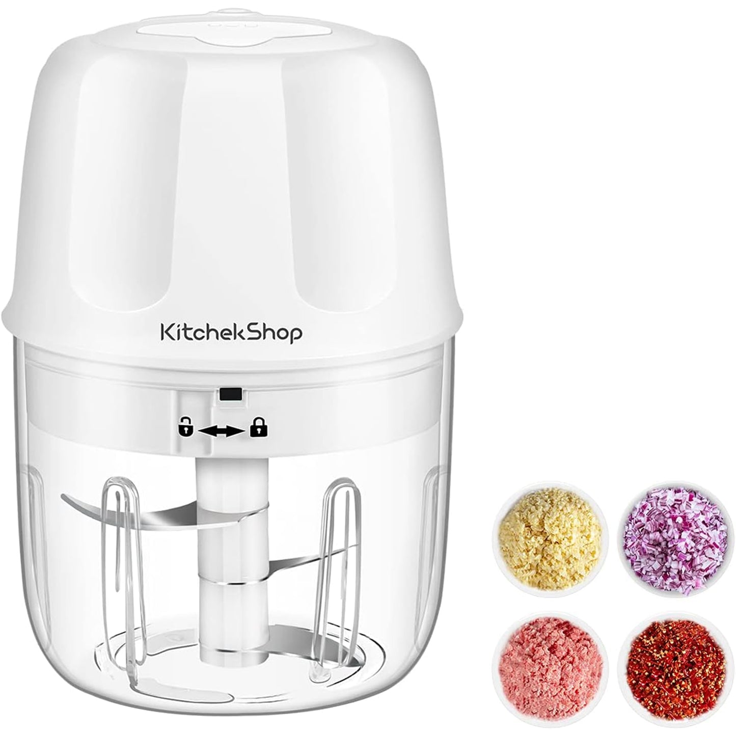250ML Electric Cordless Food Chopper for Nuts Chili Onion Minced Meat and Spices
