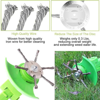 Moss & Rust Removal 6 inch Steel Wire Rotary Brush Cutter Trimmer Head