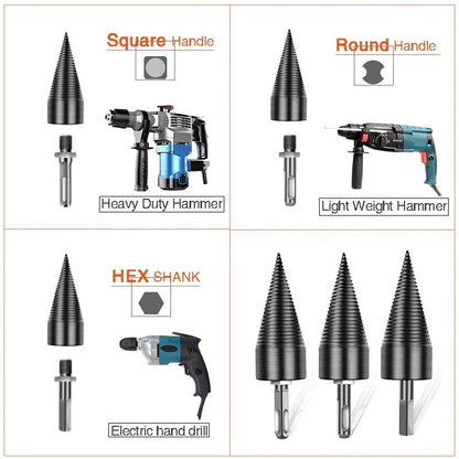 High Speed Twist Firewood Drill Bit Wood Splitter Screw Splitting Cone Driver