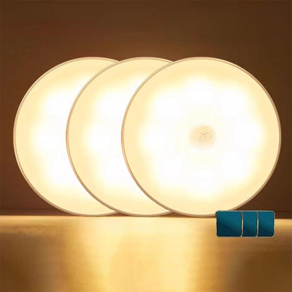 3 Pcs Rechargeable Motion Sensor 3 Color Night Light for Bedroom, Hallway, Cabinet