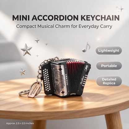 Proportional Movable Metal Accordion Keychain, Musician Gift for Accordion Players