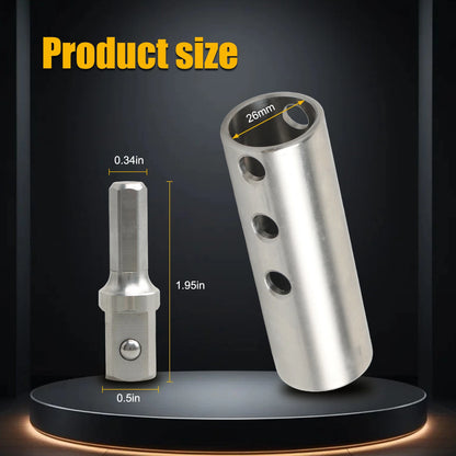 Stainless Steel Trailer Jack Electric Drill Adapter With 1/2 In Socket Bit