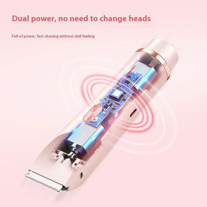 2 In 1 Hair Remover Women's Double Head Shaver Private Pubic Hair Trimmer Electr