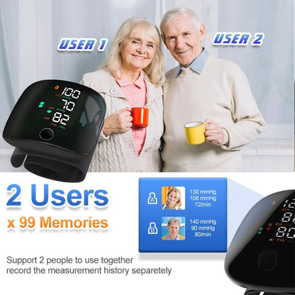 Wrist High Blood Pressure Monitor Automatic LCD Heart Rate Gauge BP Cuff Machine