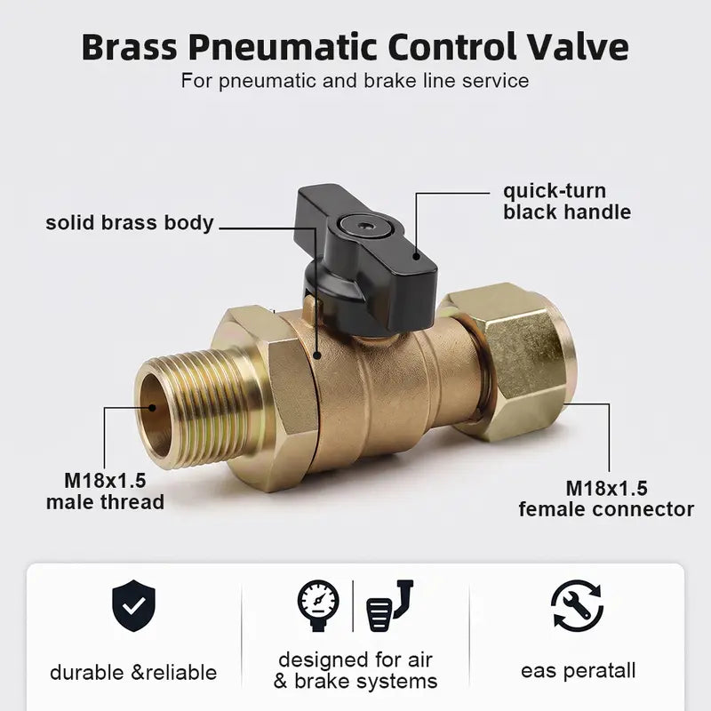 M18x1.5 Air Brake Cut-Off Valve with Exhaust Port
