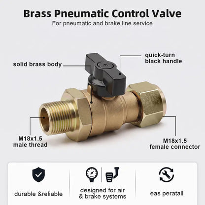 M18x1.5 Air Brake Cut-Off Valve with Exhaust Port