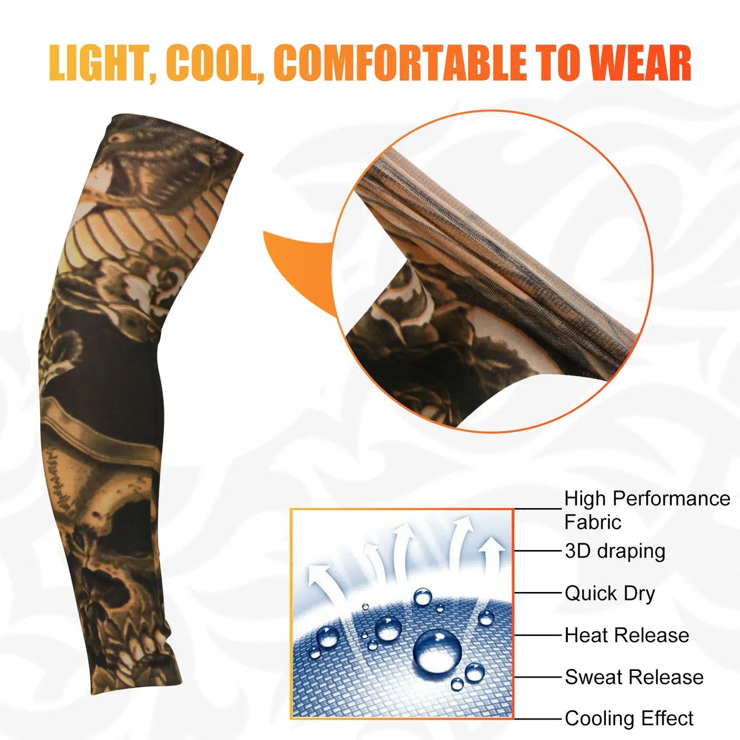 6PCS Ice Silk Tattoo Arm Sleeves