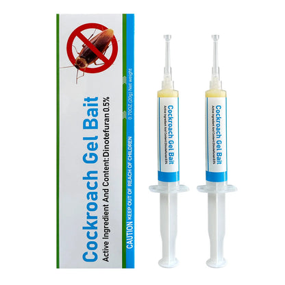 2-Pack Cockroach Gel Bait Syringes, Indoor Roach Control Gel for Kitchen, Bathroom, Cabinets and Corners