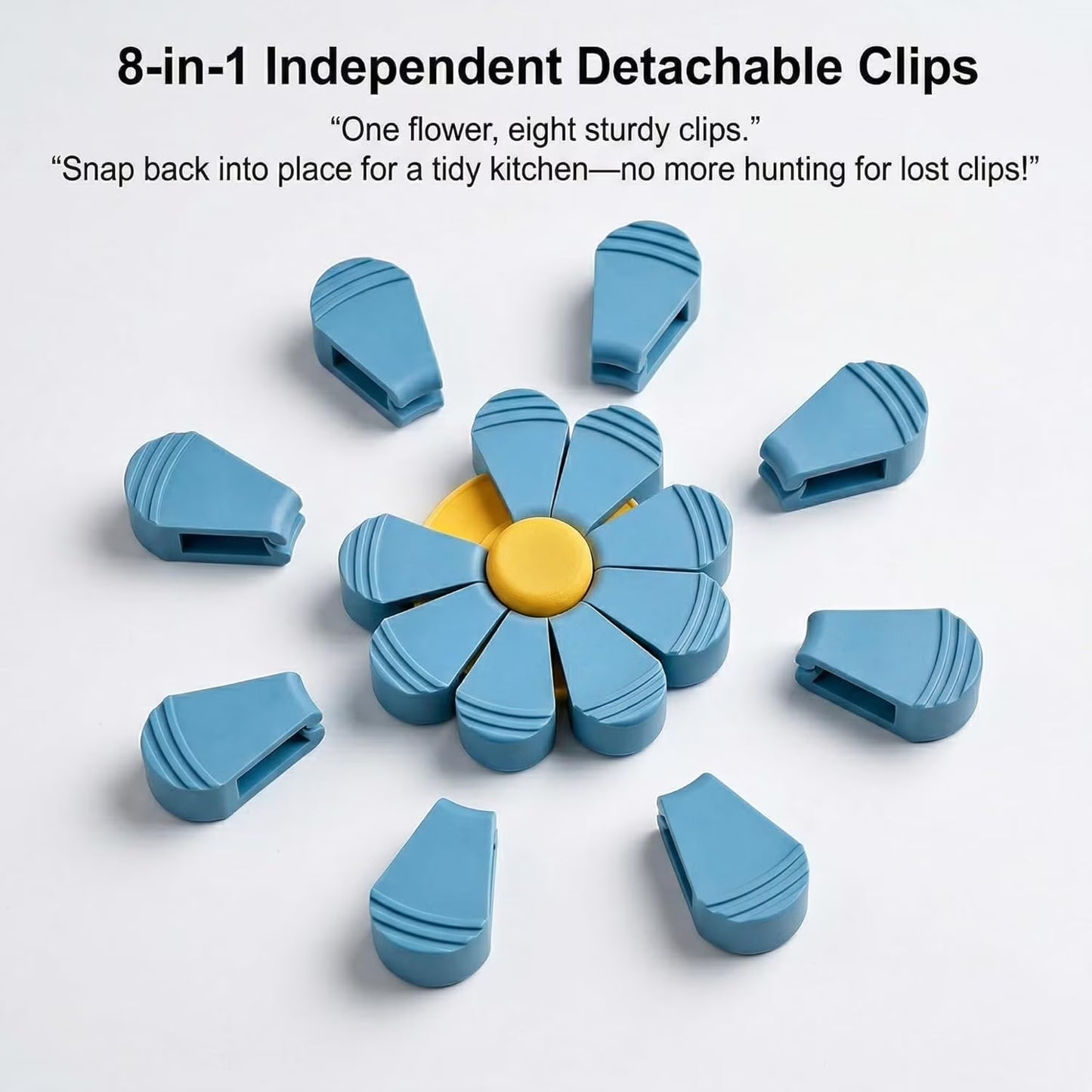 Magnetic Flower with Petal Clips, 2-in-1 Multi-use 3D Printed Plastic Flower Bag Chip