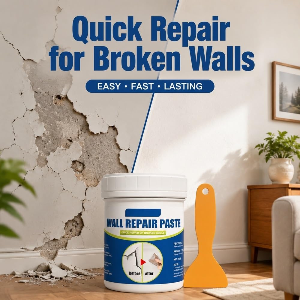 Wall Repair Paste, Crack Patch Filler for Stain Scratch Damage Restoration