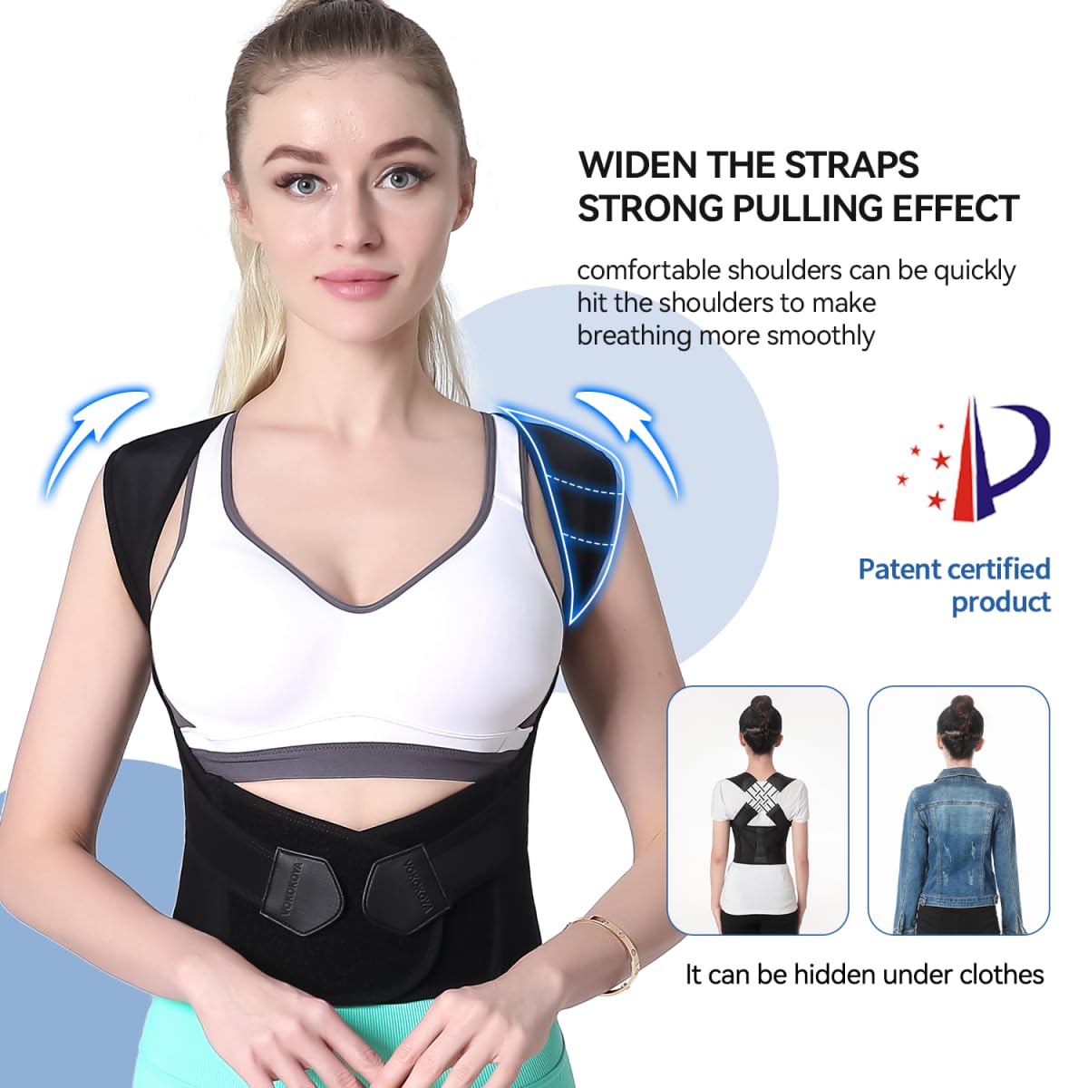 Posture Corrector for Women and Men Adjustable Shoulder Straightener,Back Support Brace
