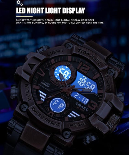 Men's LED Digital Waterproof Sports 5ATM Shockproof Watch