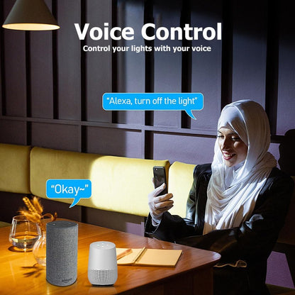 2Pack RGB Smart Light Bulbs Compatible with Alexa & Google Home