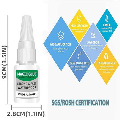 4 Pack Heavy-Duty Super Welding Instant Glue on Metal, Plastic, Wood, Glass, Rubber, Leather & Ceramics
