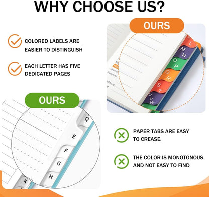 B6 Colorful Indexed Password Book with Alphabetical Tabs