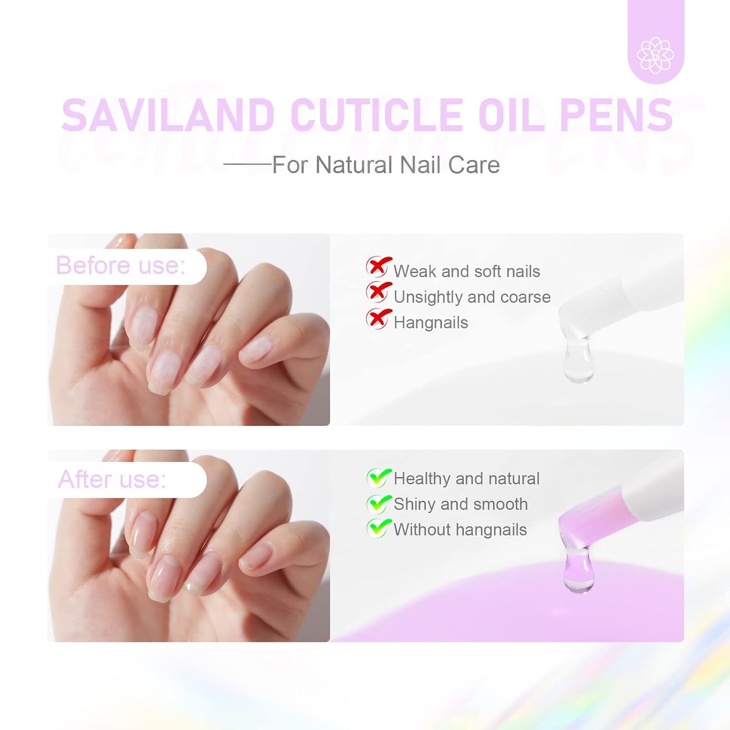 6PCS Natural Revitalizing Cuticle Oil for Nails with Vitamin E
