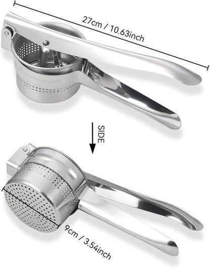 Multi Functional Stainless Steel Potato Ricer Masher for Pressing Gnocchi Spaghetti,Potatoes,Fruits,Vegetables