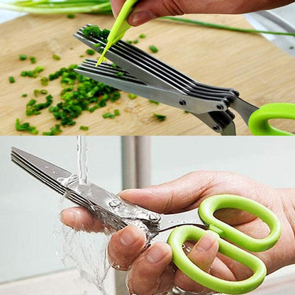 5 Blade Stainless Steel Kitchen Scissors with Cleaning Comb