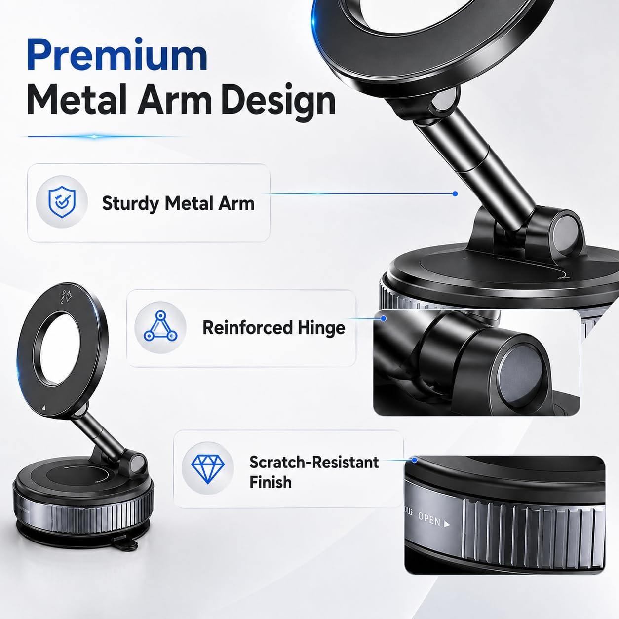 360° Rotation Strong Magnets Car Phone Holder