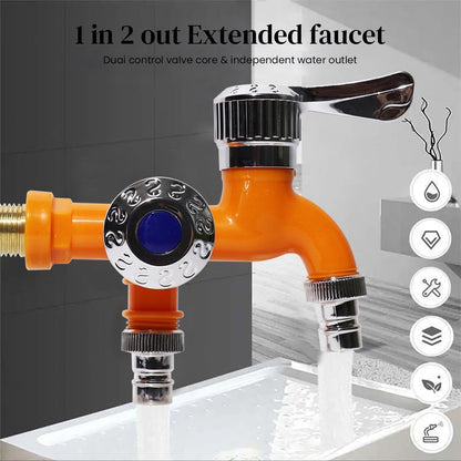2-in-1 Multi-Functional Water Tap Faucet with Dual Valves