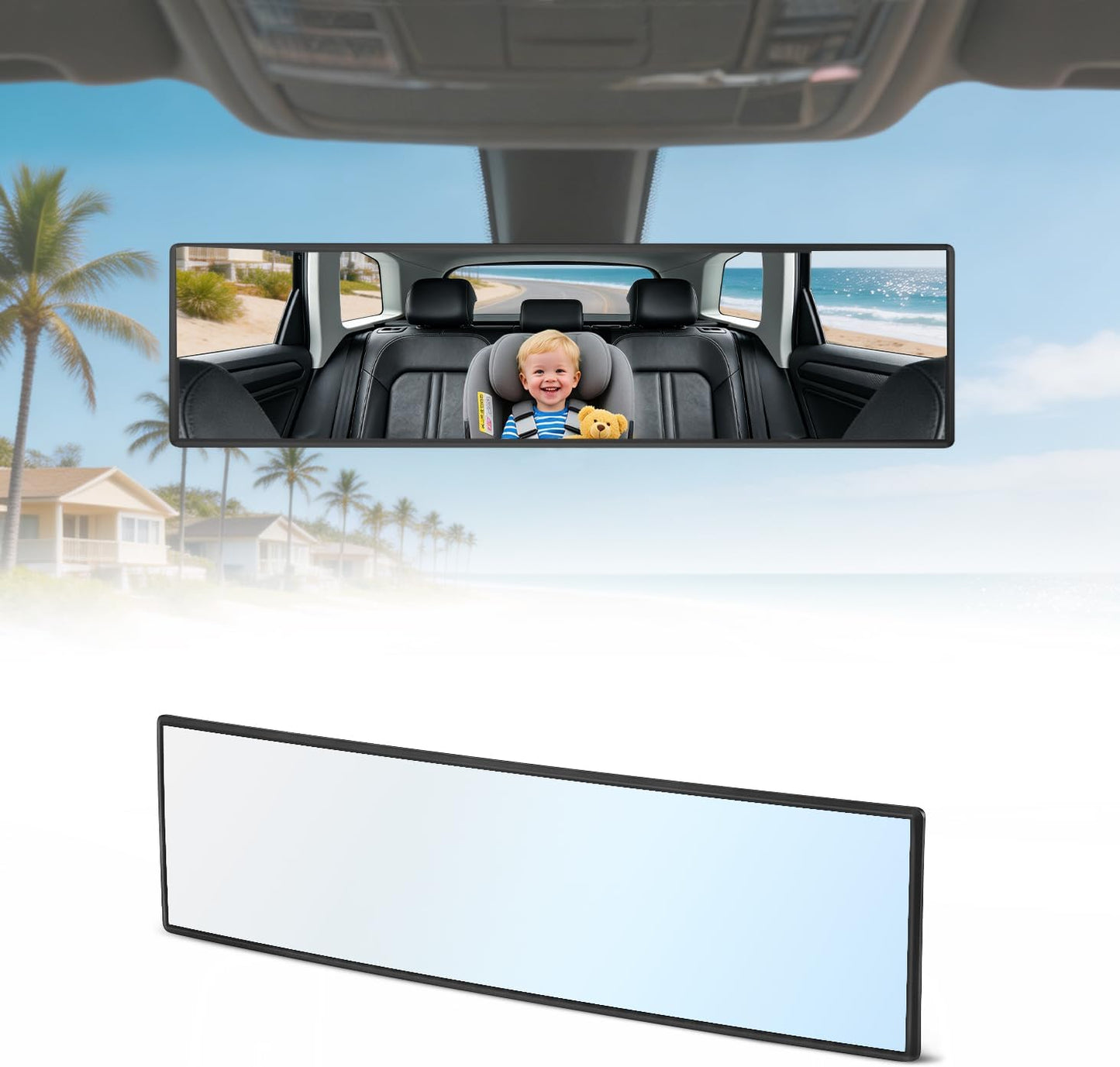 Universal HD Clip-on Wide-angle Anti-glare Rearview Mirror
