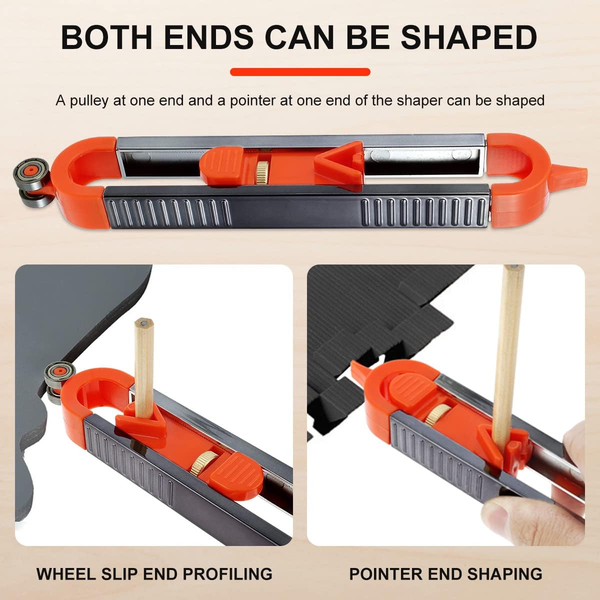 Precise Profile Gauge Tool with Lock and 2 Pencils