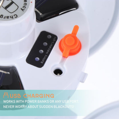 Solar Rechargeable LED Lantern Bulb with Hanging Hook