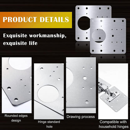 6 Sets Hinge Repair Plate Kitchen Cabinet Door Hinge Installation Plate