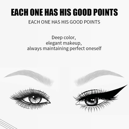 2Pcs 24H Long Lasting Waterproof Liquid Eyeliner Pen