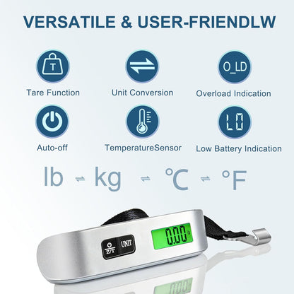110lb Suitcase Weight Scale for Travel with Backlit LCD Display