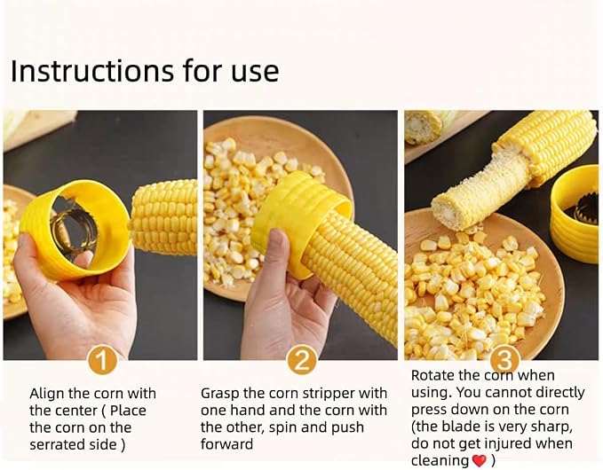 2 Pack Corn Stripper, Durable Corn Peeler, Easy-Grip Handle for Effortless Use
