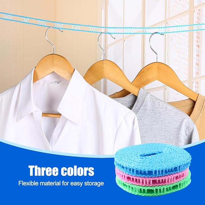2 Pack 32 ft Windproof Non-Slip Clothesline Retractable Clothesline