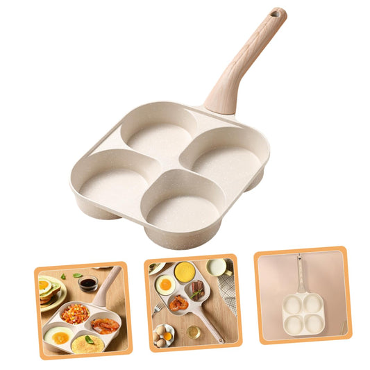 Four-hole Skillet for Breakfast Easy Clean Egg Cooker and Quick Morning Meals