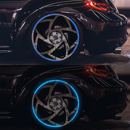 12PCS Strong Reflective Car Wheel Hub Stickers Auto Truck Motorcycle Bicycle Wheels Rim Decal