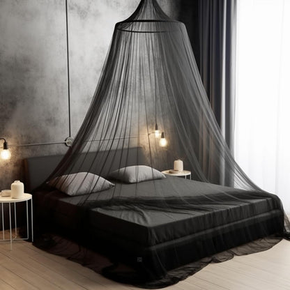 Black Canopy Bed Curtains for Bed, Netting Room Decor for all Size Bed , Fire Retardant Fabric
