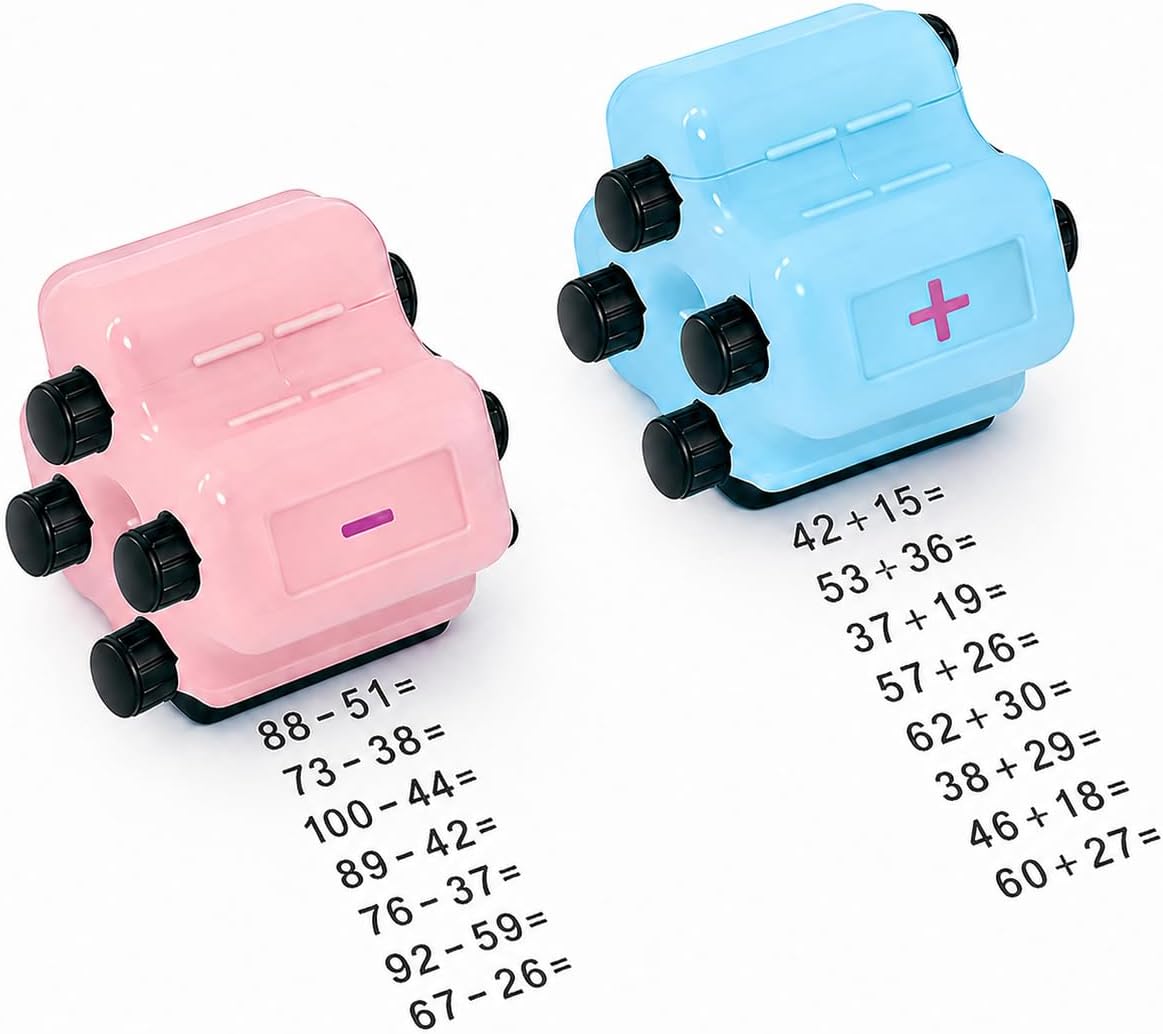 4 in 1 Math Roller Stamp and Addition Subtraction Multiplication Division Tool