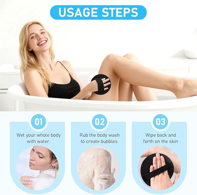 2 Counts Exfoliating Body Scrubber Set, for Massage and Cleansing Dead Skin