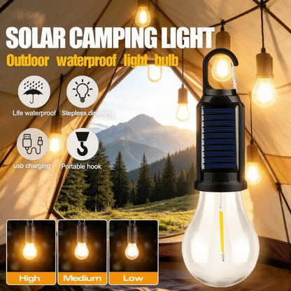 3 Pack Portable LED Solar USB Rechargeable Lantern Flashlight