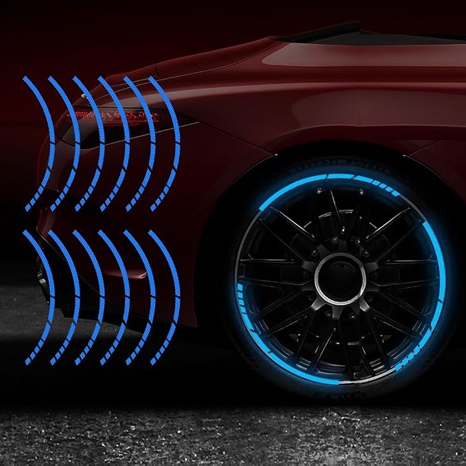 12PCS Strong Reflective Car Wheel Hub Stickers Auto Truck Motorcycle Bicycle Wheels Rim Decal