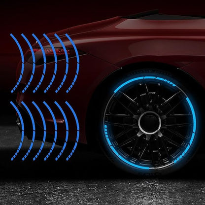 12PCS Strong Reflective Car Wheel Hub Stickers Auto Truck Motorcycle Bicycle Wheels Rim Decal