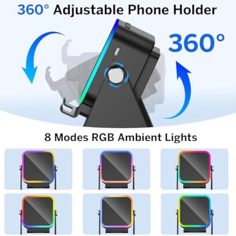 5-in-1 Wireless Induction Bluetooth Speaker with Phone Stand