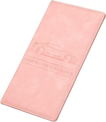 Leather Car Registration and Insurance Holder Glove Box Organizer